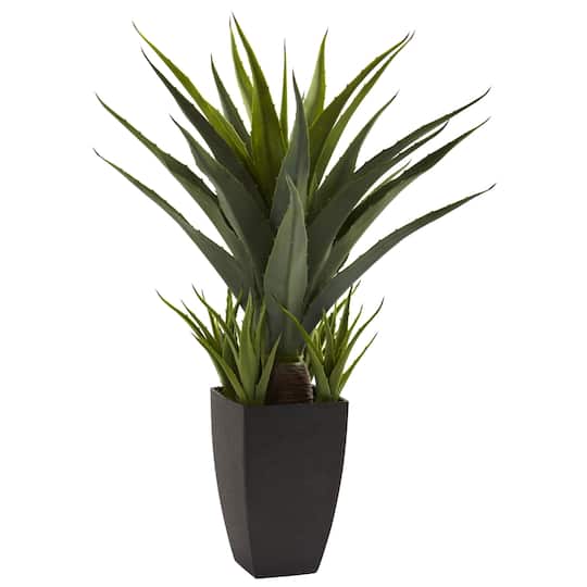 Michaels, 30" Artificial Agave Plant with Black Planter – Category: Trees & Floor Plants